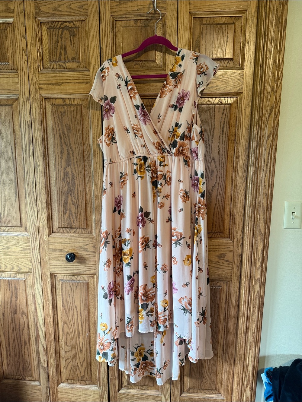 torrid Blush Floral High-Low Wrap Dress